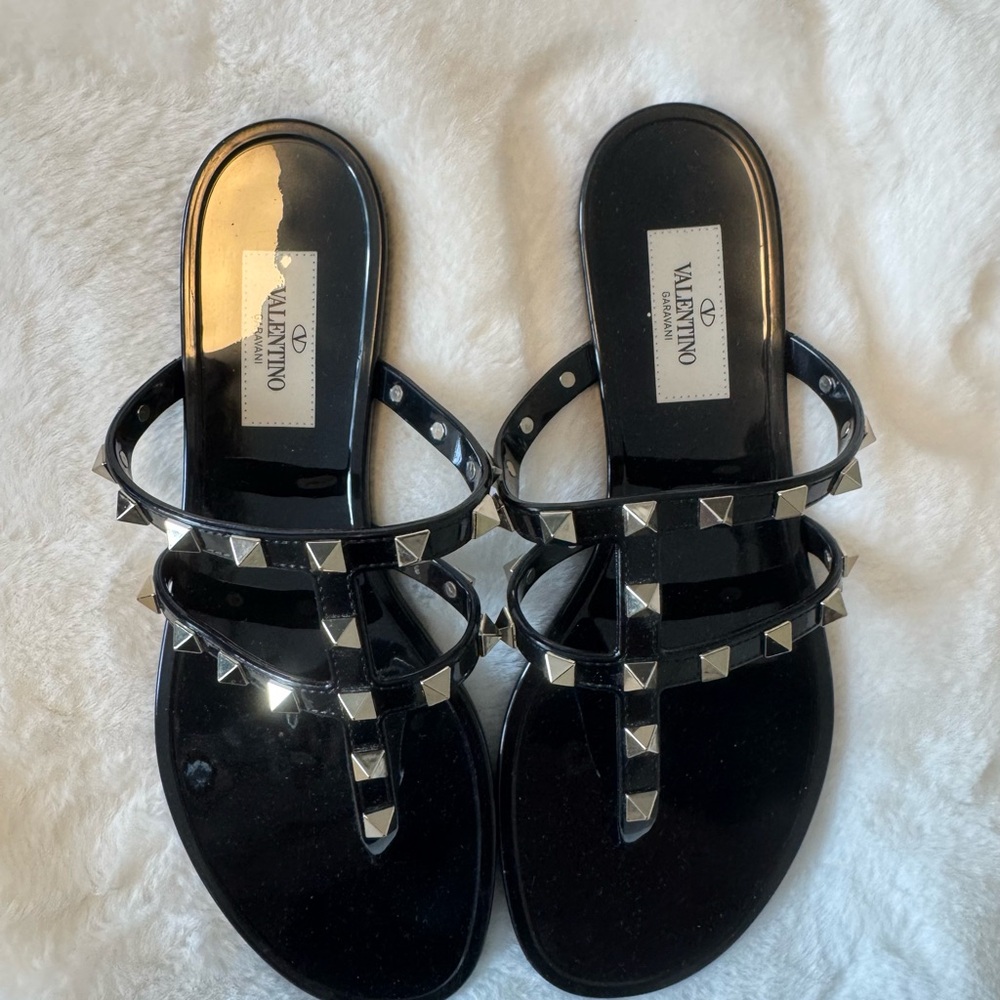 Valentino Black Studded Sandals